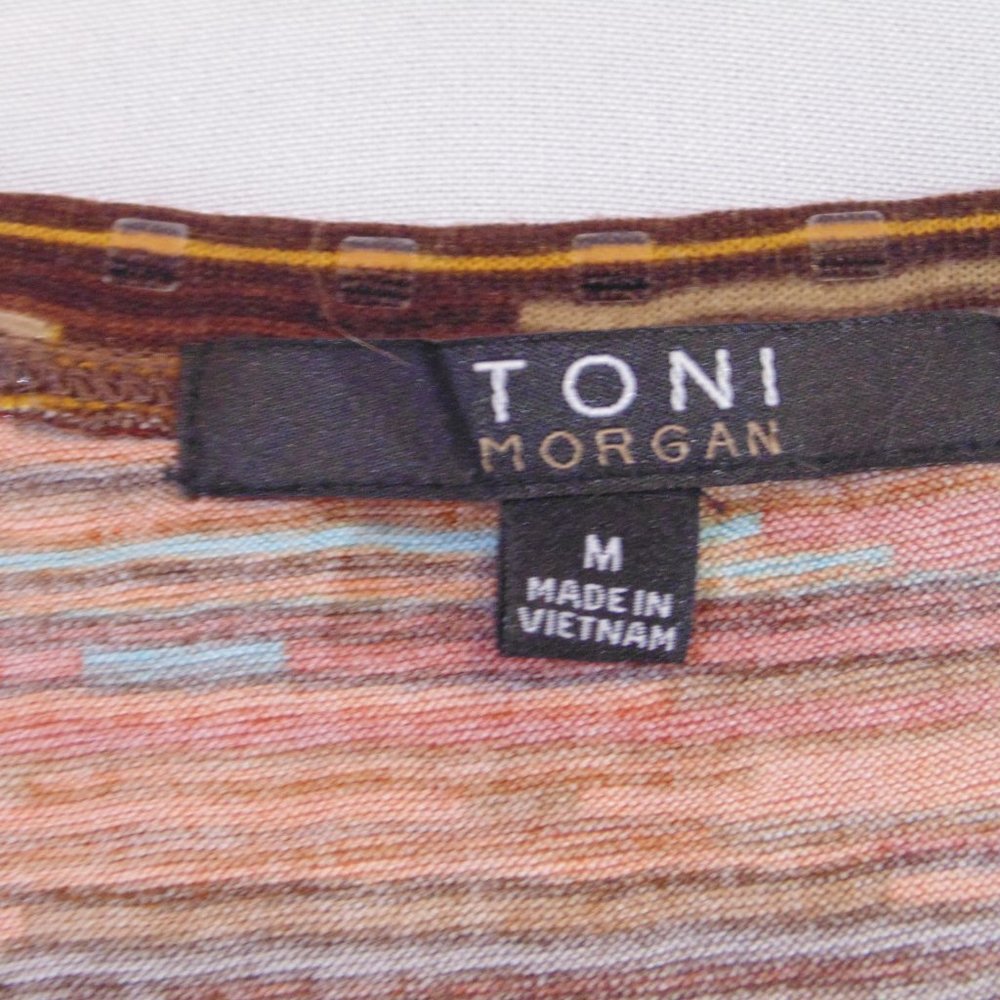 Toni Morgan Multi Color Sleeveless Polyester/Spandex Stretch Top sz M Medium - Picture 2 of 3